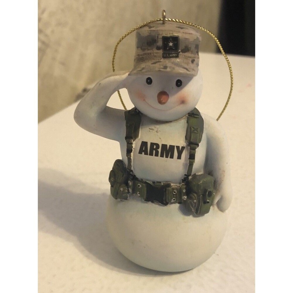 United States Marine Corps Saluting Snowman USMC Christmas Ornament MC2132